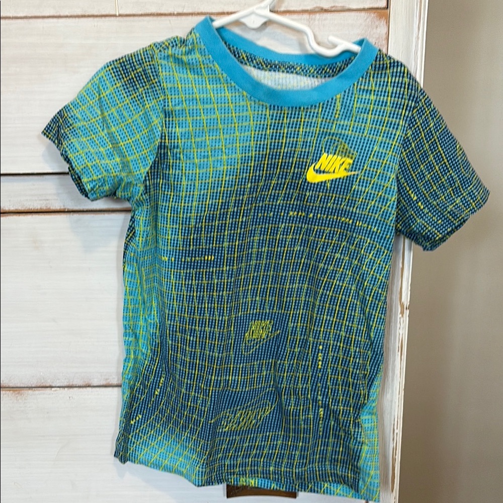 Nike Kids Blue and Yellow Graphic T-Shirt